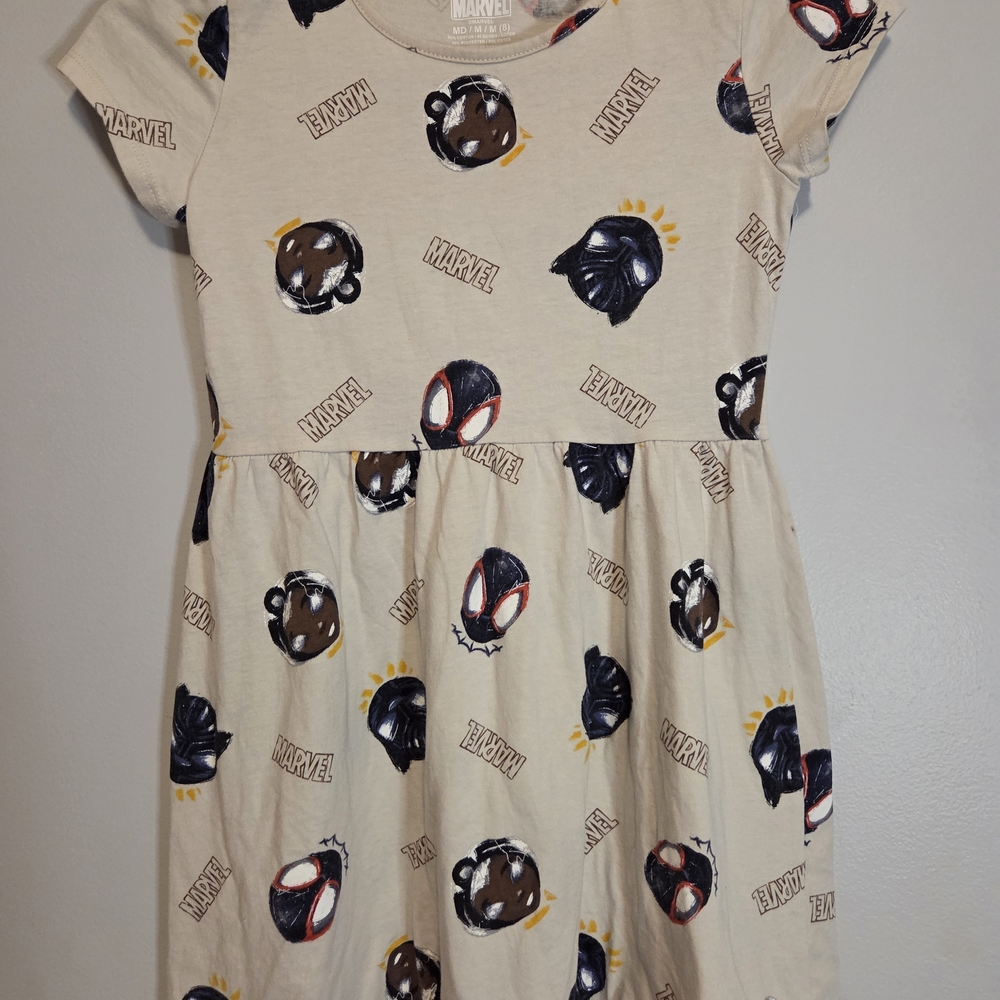Marvel Kids Cream Dress with Character Print